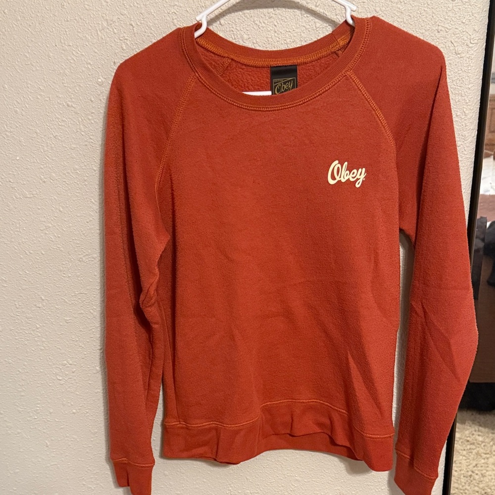 Obey Women's Rust Crew Neck Sweater
